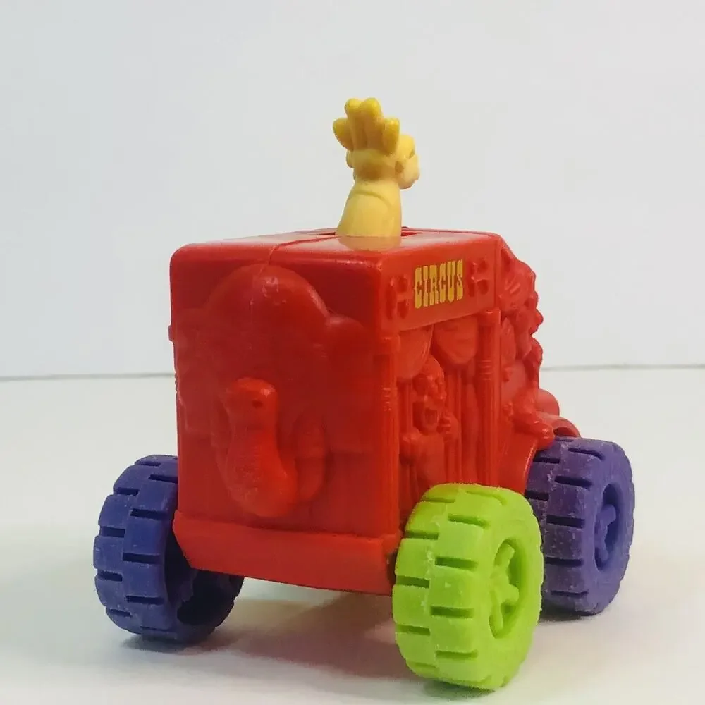 Vintage Mega Wheels Circus Truck Toy‎ Red with Neon Green Purple Wheels Giraffe